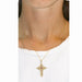 Boucles d'oreilles Pendentif croix en or jaune avec rubis 58 Facettes D362749JC