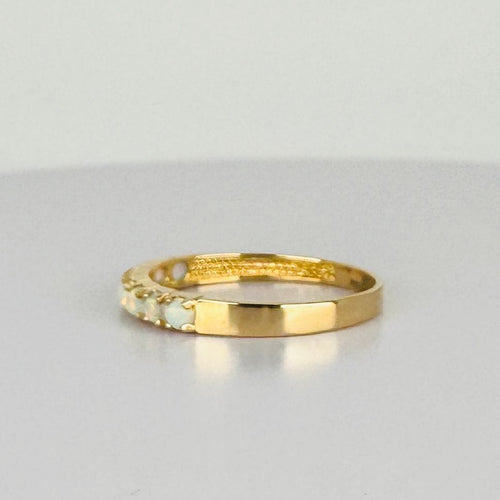 Prsten s fasetovanými opály ze žlutého zlata 14k 