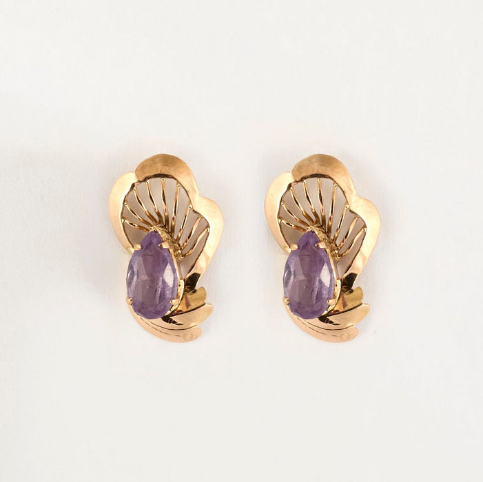 Boucles d'oreilles Boucles d'oreilles or jaune amethyste 58 Facettes LP941