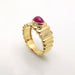 Bague 54 Bague or jaune rubis et diamants 58 Facettes