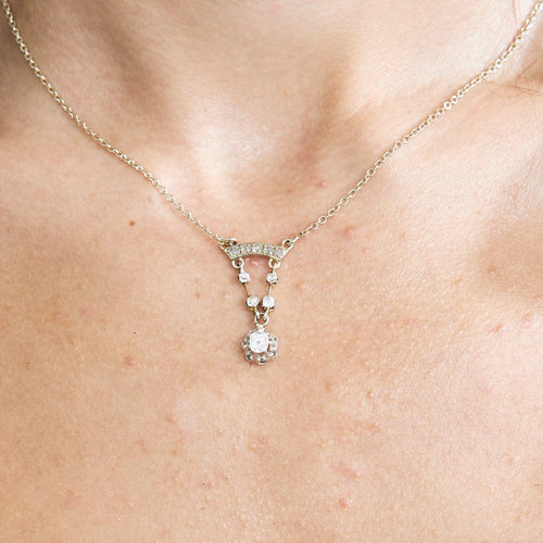 Collier Collier type négligé en or gris et diamants 58 Facettes MEA4702