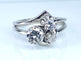 Bague 52 Bague or blanc sertie  de 3 diamants 58 Facettes AB450
