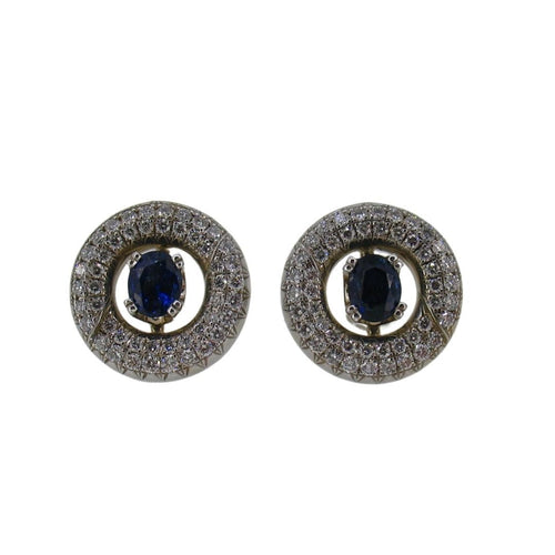 Boucles d'oreilles Boucles d'oreilles en diamant et saphir 58 Facettes