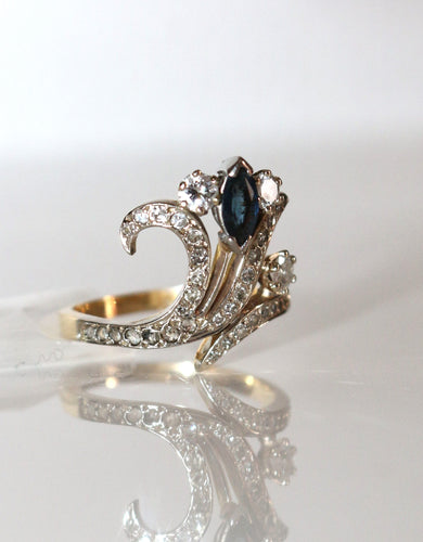 Bague 55 Bague Aigrette Diamants Saphir 58 Facettes 553