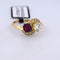 Bague 55 Bague en or jaune 18 carats, rubis et diamants 58 Facettes