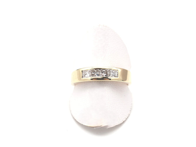 Bague 58 Bague or jaune, diamant princesse 58 Facettes