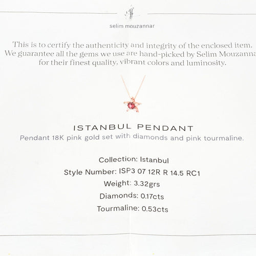 Collier Collier Selim Mouzannar Tourmaline Rose Diamants Or Rose 58 Facettes