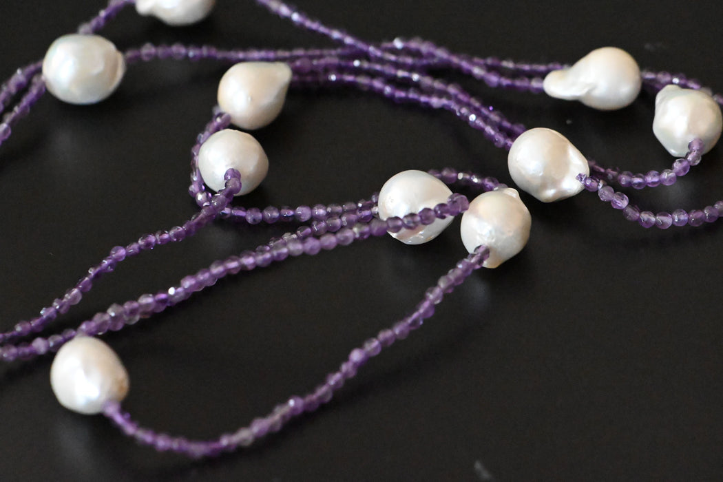 Amethyst And Freshwater Pearl Necklace