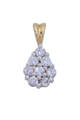 Pendentif Pendentif or jaune et blanc pavage diamants 58 Facettes 089881