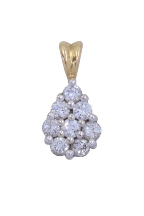 Pendentif Pendentif or jaune et blanc pavage diamants 58 Facettes 089881