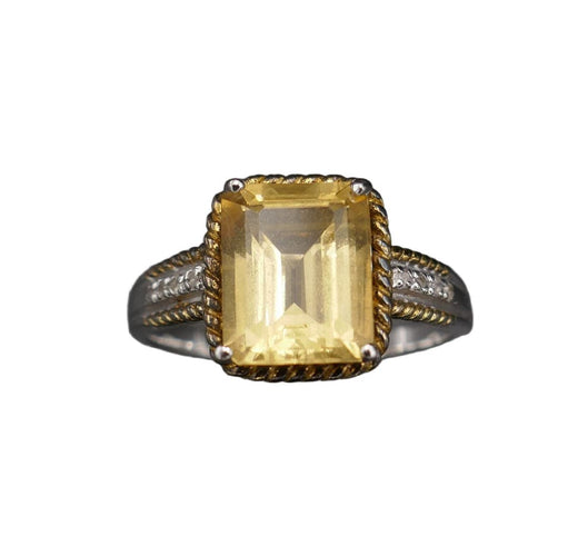 Bague 60 Bague citrine et diamants. 58 Facettes C63-06