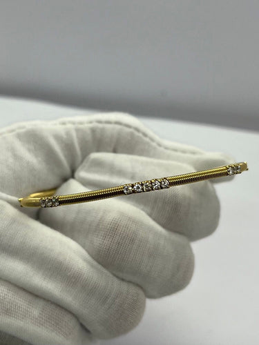 Bracelet Bracelet or jaune 18K et diamants 58 Facettes 00055901