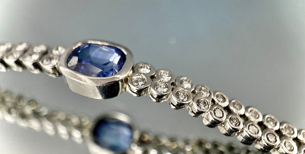 Bracelet Bracelet or blanc saphir et brillants 58 Facettes