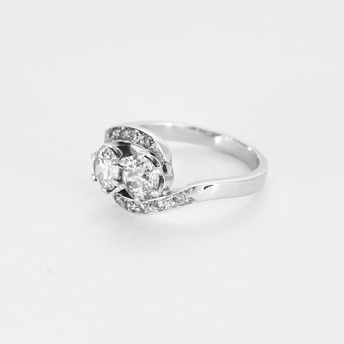 Bague 52 Bague Toi&Moi en or blanc et diamants 58 Facettes SBR1857X2