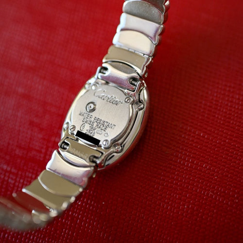 Montre CARTIER - Montre Baignoire Mini en or blanc et diamants 58 Facettes
