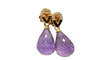 Boucles d'oreilles Boucles d'oreilles en or jaune, améthystes briolettes et diamants 58 Facettes 30346