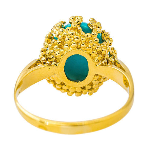 Bague 47 Bague  Or jaune Turquoise 58 Facettes 4377131RV
