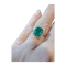Bague 53 Bague Art Déco Émeraude 1.60 ct diamants 58 Facettes