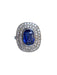 Bague 53 Bague en or blanc saphir et diamants 58 Facettes