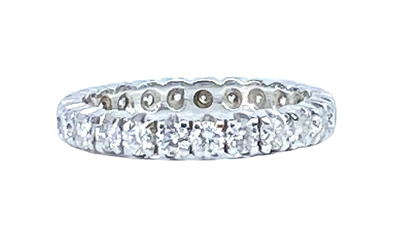 Bague 62 Alliance en or blanc 18 carats ornée de 25 diamants 2,40 carat environ 58 Facettes AB522