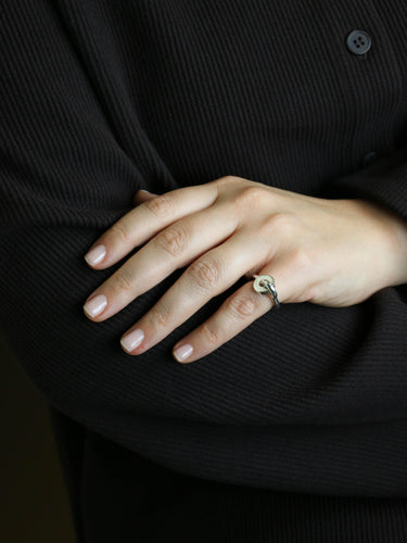 Bague 48 HERMES Bague Voltige argent 58 Facettes 1218.5