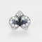 Bague 55.5 Bague Orchidée en or blanc, diamants et saphirs. 58 Facettes
