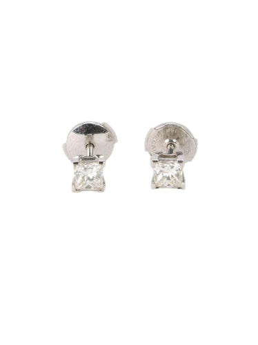 Boucles d'oreilles Boucles d'oreilles or blanc diamants taille princesse 0,5 ct 58 Facettes 1084.1