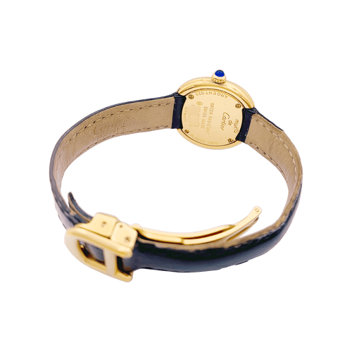 Montre Montre Cartier, "Trinity Must", argent plaqué or, cuir. 58 Facettes 34620