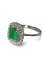 Bague 63 Bague or blanc émeraude et diamants 58 Facettes 0008001