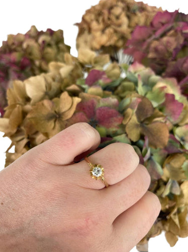 Bague 54 Solitaire ancien en or jaune 58 Facettes