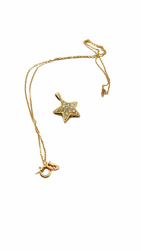 Collier Chaîne et pendentif étoile en or jaune et diamants 58 Facettes