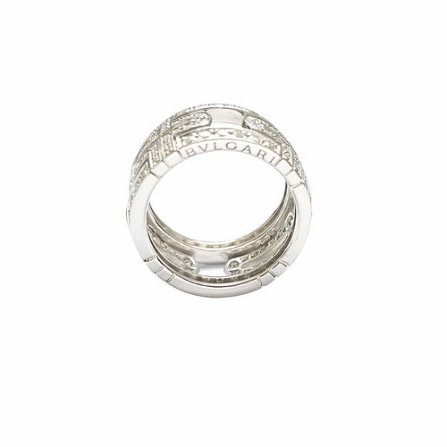 Bague 54 BULGARI - Bague Parentesi or blanc et diamants 58 Facettes BUL-RI-PAR-WG-DI