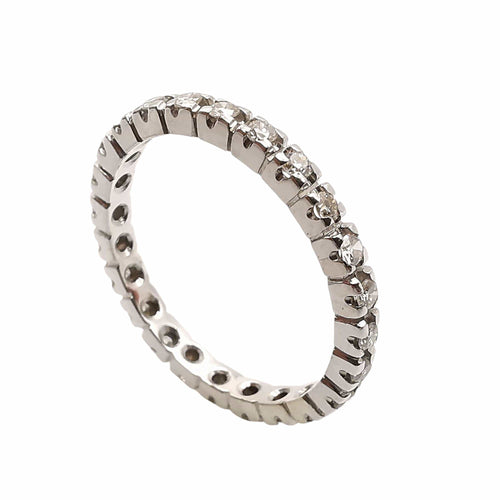 Bague 52 Alliances américaine or blanc diamants 58 Facettes