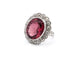 Bague 56 Bague en or blanc avec tourmaline naturelle et diamants 58 Facettes