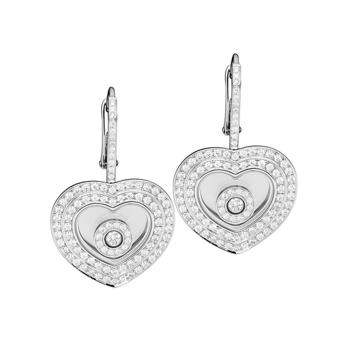 Boucles d'oreilles CHOPARD - Boucles d'oreilles happy diamonds or blanc diamants 58 Facettes 19