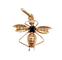 Colgante de abeja victoriana en oro rosa de 18k con zafiro y perlas 