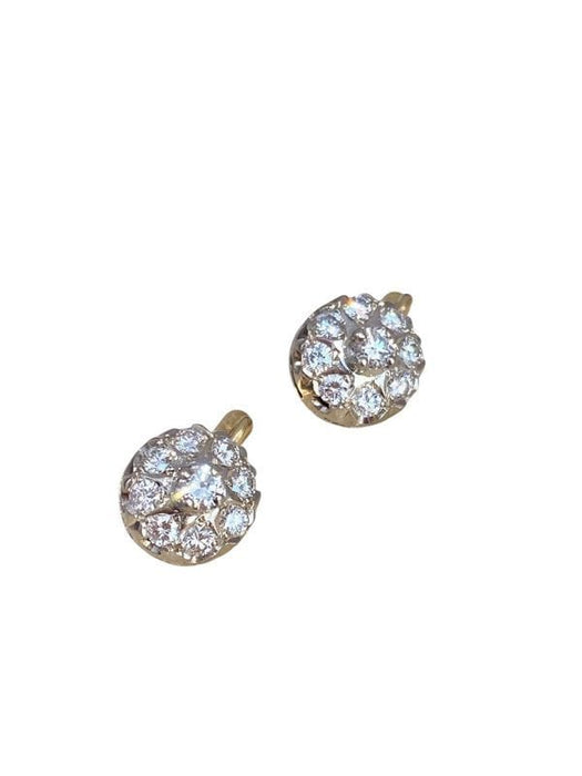 Boucles d'oreilles Boucles d’oreilles en or jaune et blanc diamants 58 Facettes