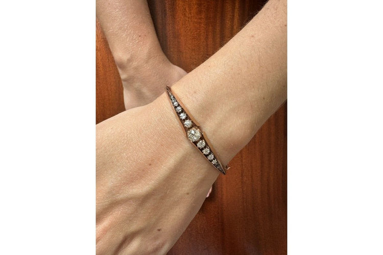 Bracelet Bracelet ancien en or jaune avec diamants (de 1,53 ct), Europe occidentale, début XXe 58 Facettes 10275