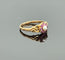 Bague 56.5 Ancienne bague fleur or jaune sertie de rubis et perle 58 Facettes
