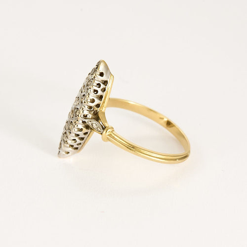 Sarı altın ve pırlantalı marquise yüzük 