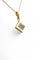 Yellow gold necklace with pendant, princess-cut diamonds 