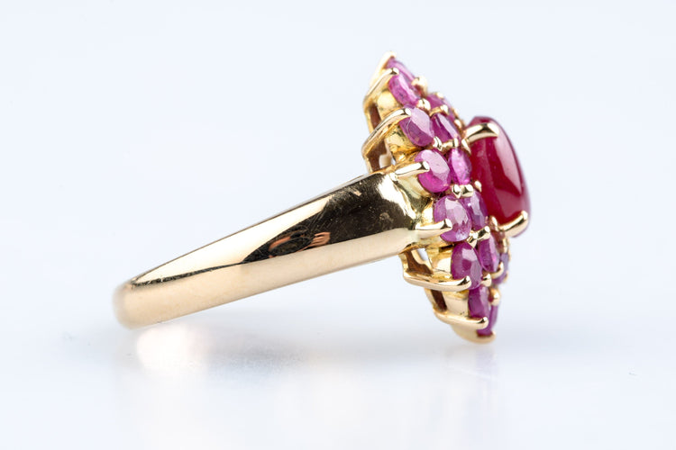 Bague 52 Bague fleur rubis 3,35 ct en or jaune 18K 58 Facettes BGRUBIOC583-107