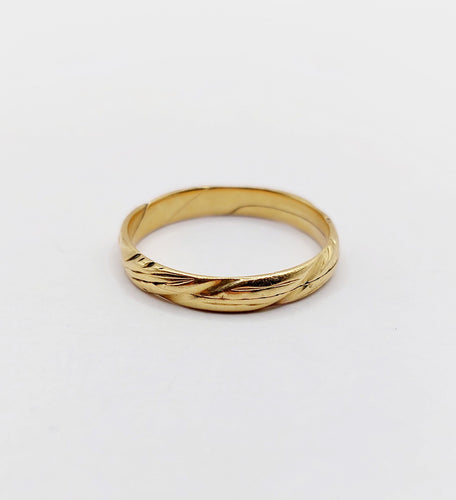 Bague 55 Alliance jumelée victorienne or 18k finement travaillée (circa 1880) 58 Facettes A06332