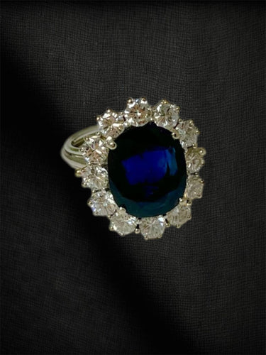 Bague 52 Bague saphir « Cœur de l’Océan » en or blanc, saphir et diamants 58 Facettes