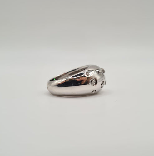 Bague 50.5 Bague or blanc sertie de diamants taille ancienne 58 Facettes