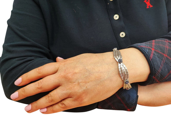 Bracelet Bracelet saphir or blanc 58 Facettes BRA.SAPH.OR-1534