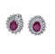 Boucles d'oreilles Boucles d'oreilles diamants rubis or blanc 58 Facettes