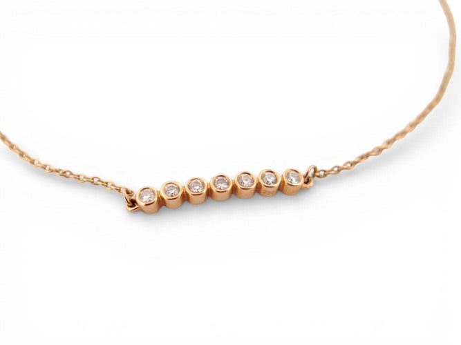 Bracelet bracelet VANESSA TUGENDHAFT 7 diamants 0.1ct prince3 17cm or rose 18k 58 Facettes 272155