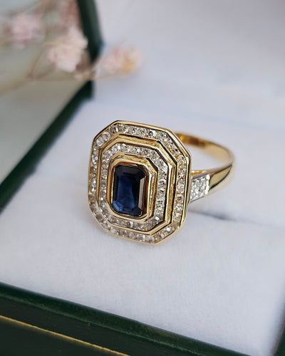 Bague 54 Bague Saphir et Diamants 58 Facettes 394