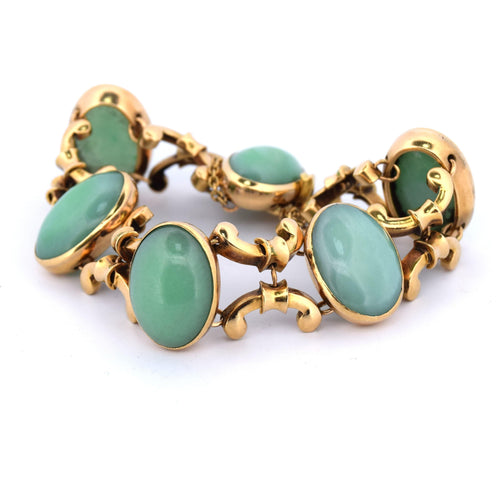 Bracelet BRACELET EN OR JAUNE 18 KT - CHRYSOPRASE NATURELLE 58 Facettes